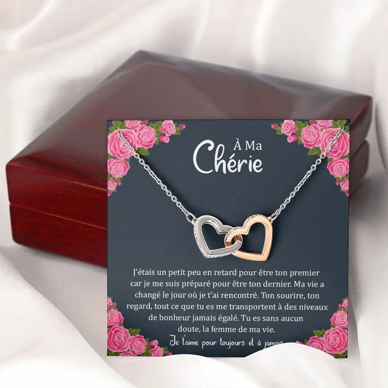 À ma Chérie, Je t'Aime - Collier Cœur Saint-Valentin