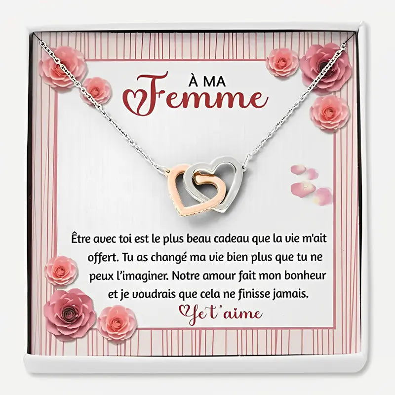 À ma Femme, Je t'Aime - Collier Cœur Femme