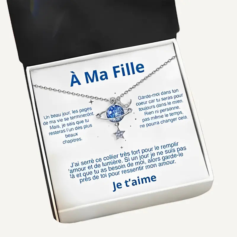 À ma Fille - Collier Étoile et Lune