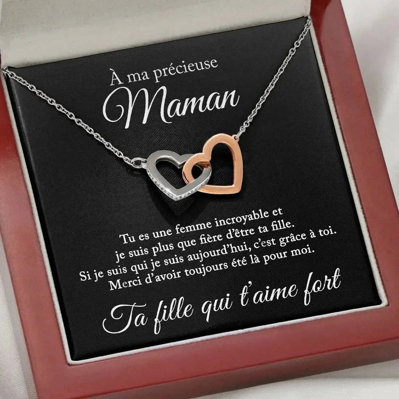 À ma Précieuse Maman - Collier Cœurs