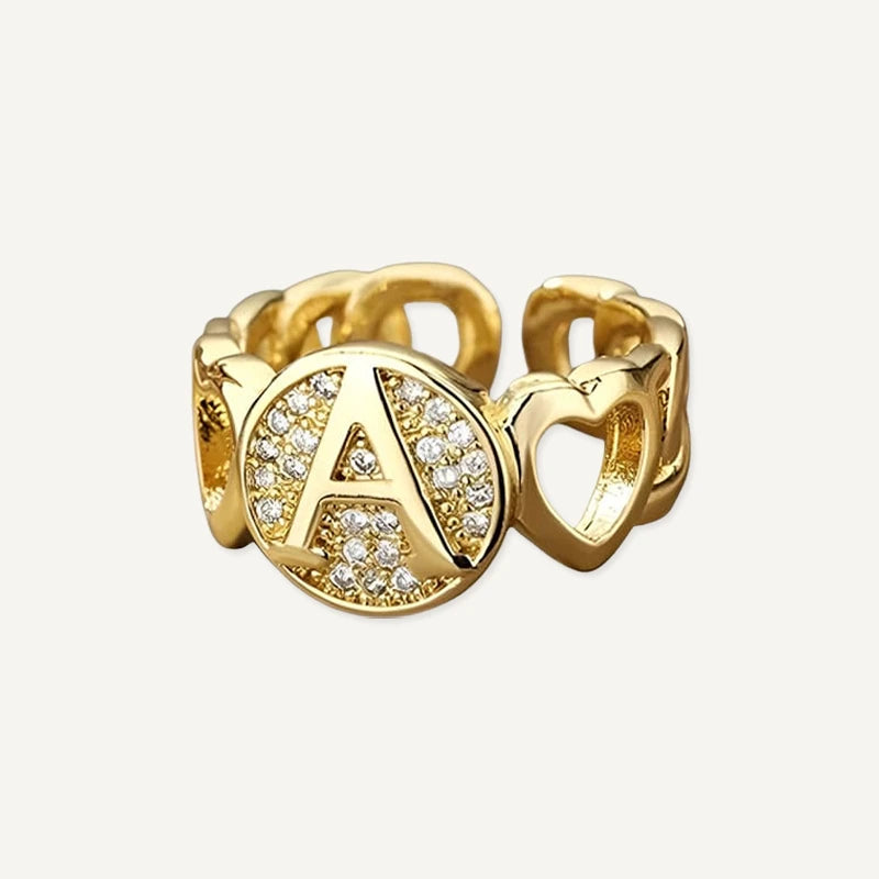 Bague Initiale Or Cœur