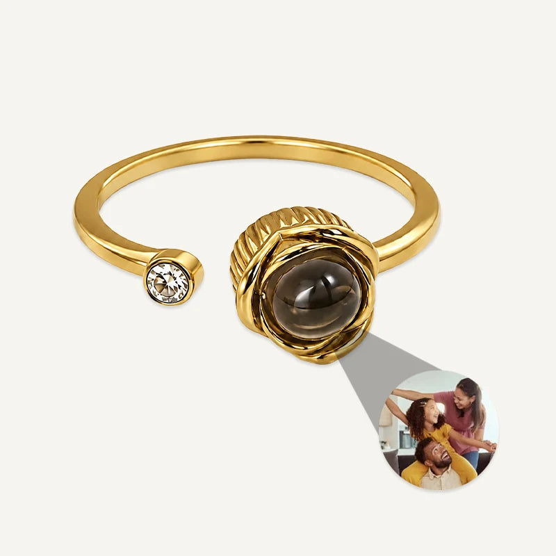 Bague Projection Photo Or