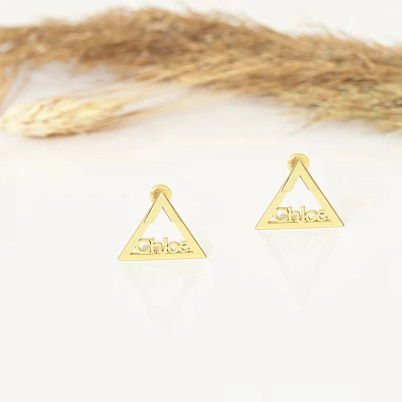 Boucles d'Oreilles Triangle Prénom