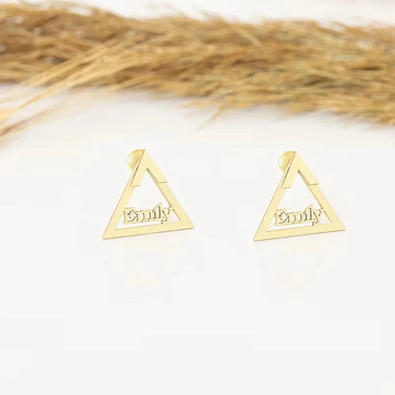 Boucles d'Oreilles Triangle Prénom