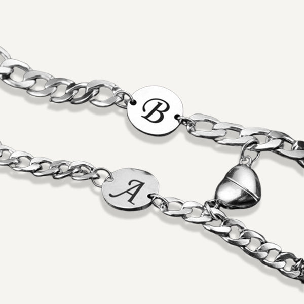 Bracelet Art Déco En Argent Massif Avec Marcassites Et Initiales – 7 Parties Articulées