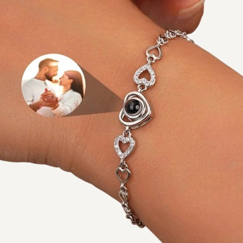 Bracelet Cœur Projection Photo Personnalisée