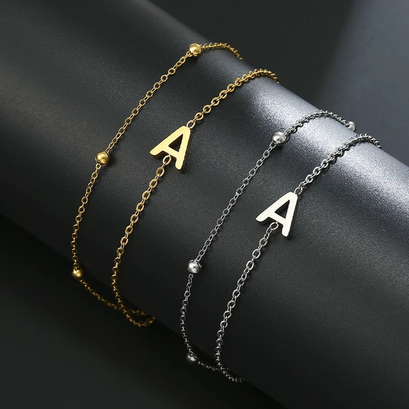 Bracelet Double Chaîne Initiale