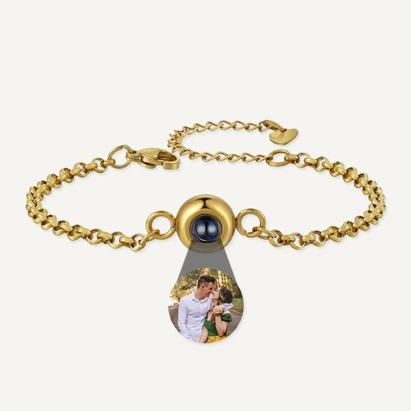 Bracelet Intemporel Projection Photo Or