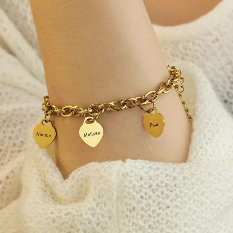Bracelet Personnalisé Cœur Prénoms