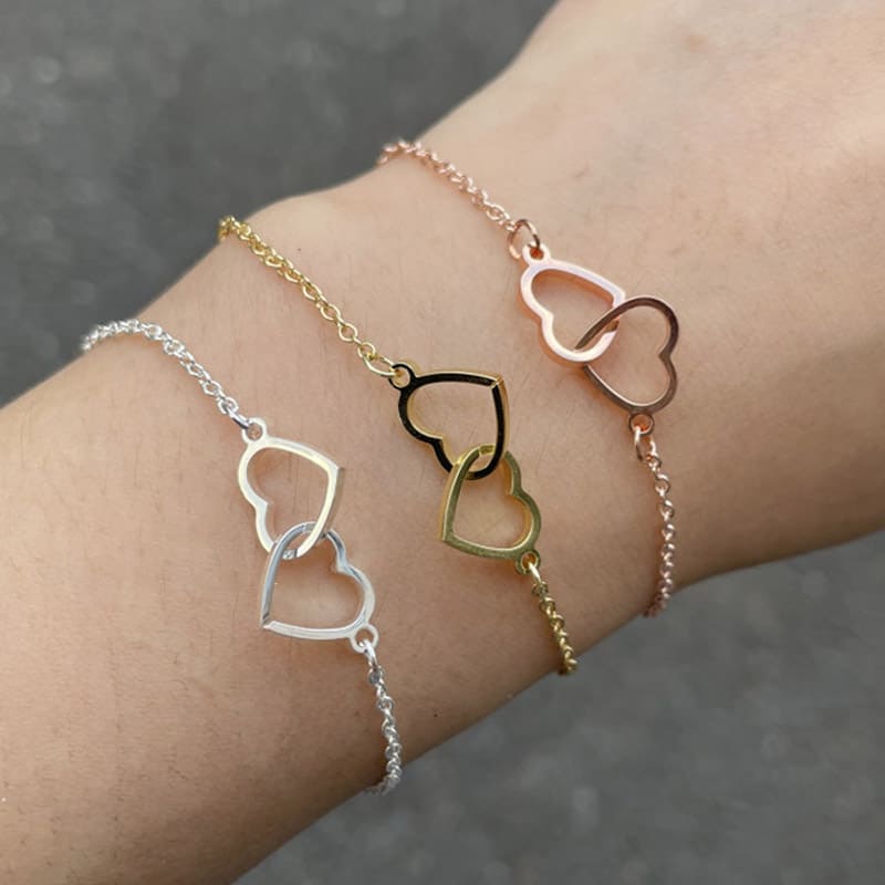 Bracelet Personnalisé Cœurs Entrelacés