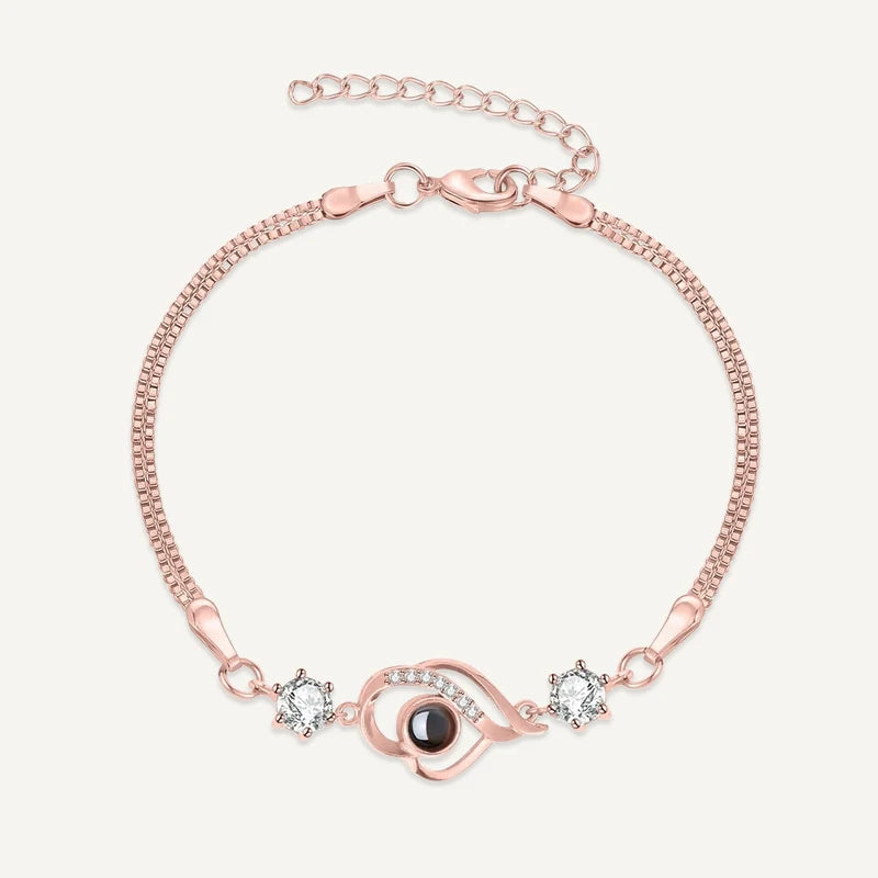 Bracelet Photo Projection Femme Or Rose