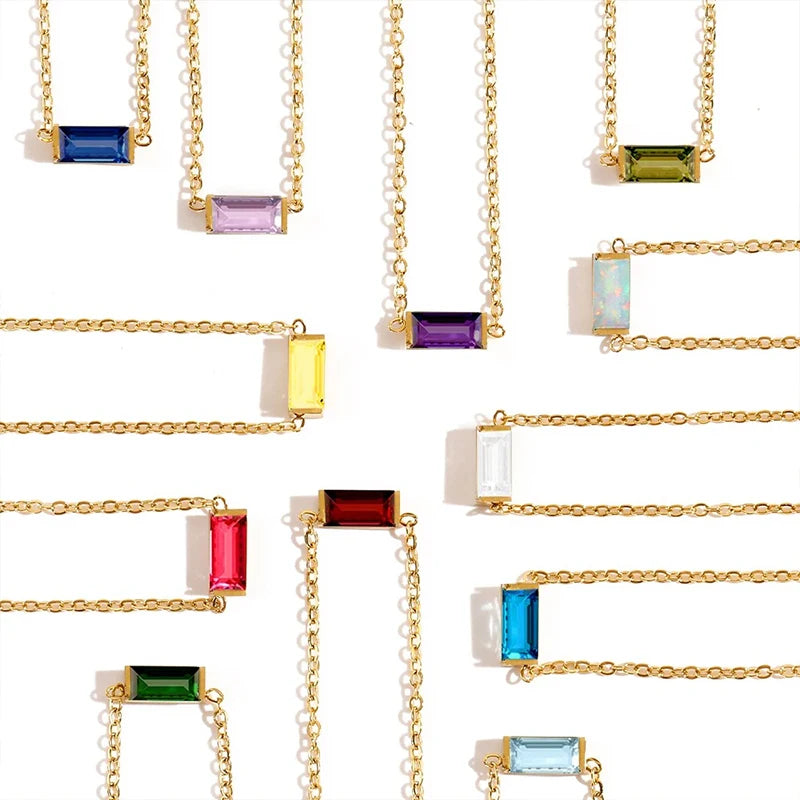 Bracelet Pierre de Naissance Rectangle Acier inoxydable