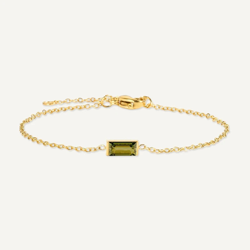 Bracelet Pierre de Naissance Rectangle Août