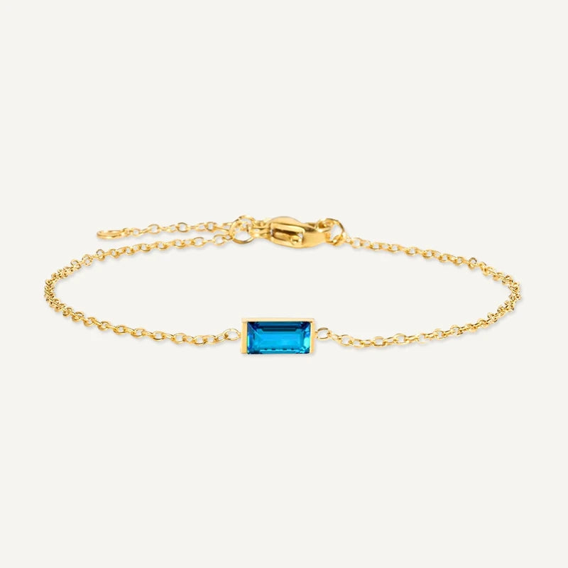 Bracelet Pierre de Naissance Rectangle Décembre