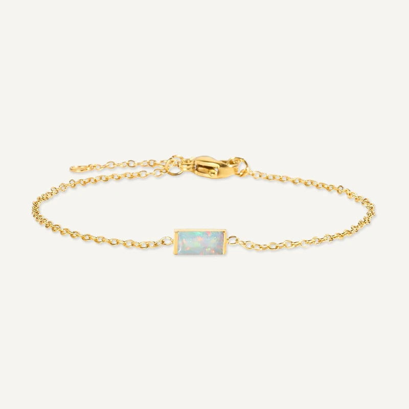Bracelet Pierre de Naissance Rectangle Octobre