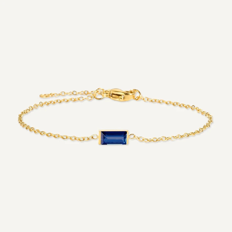 Bracelet Pierre de Naissance Rectangle Septembre