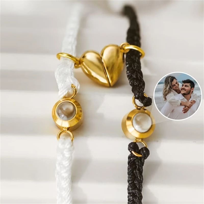 Bracelets Couple Projection Photo Saint-Valentin