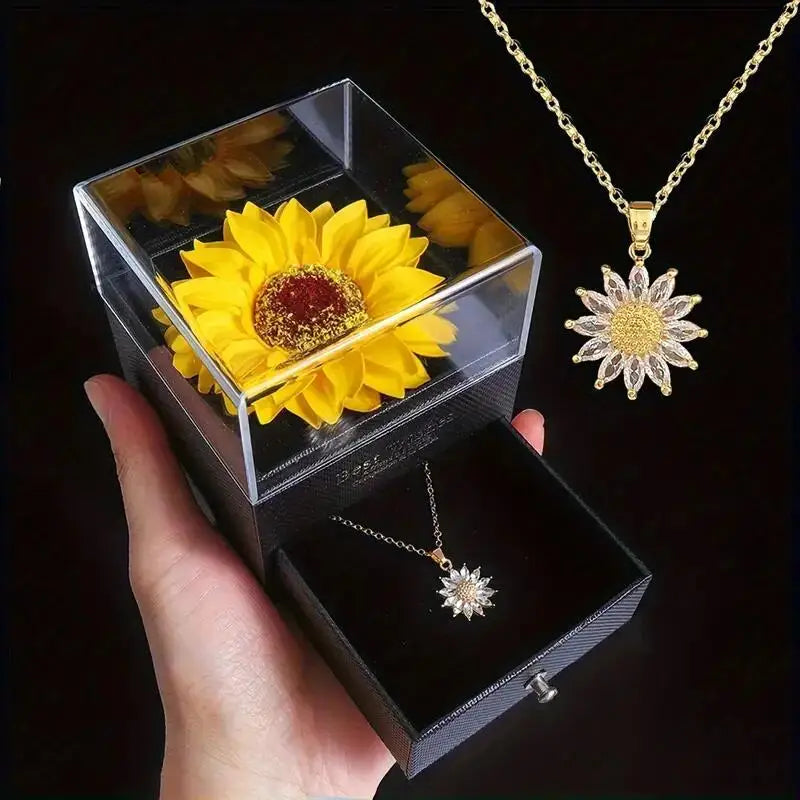 Coffret Fleur de Tournesol avec Collier