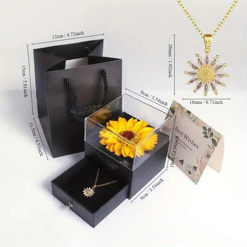 Coffret Fleur de Tournesol avec Collier