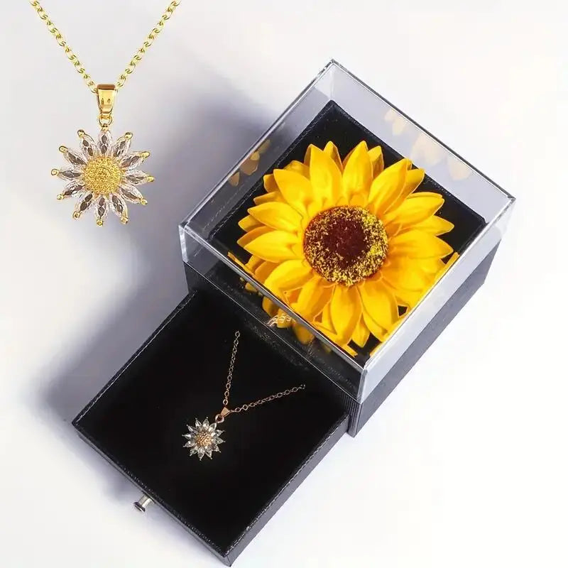 Coffret Fleur de Tournesol avec Collier