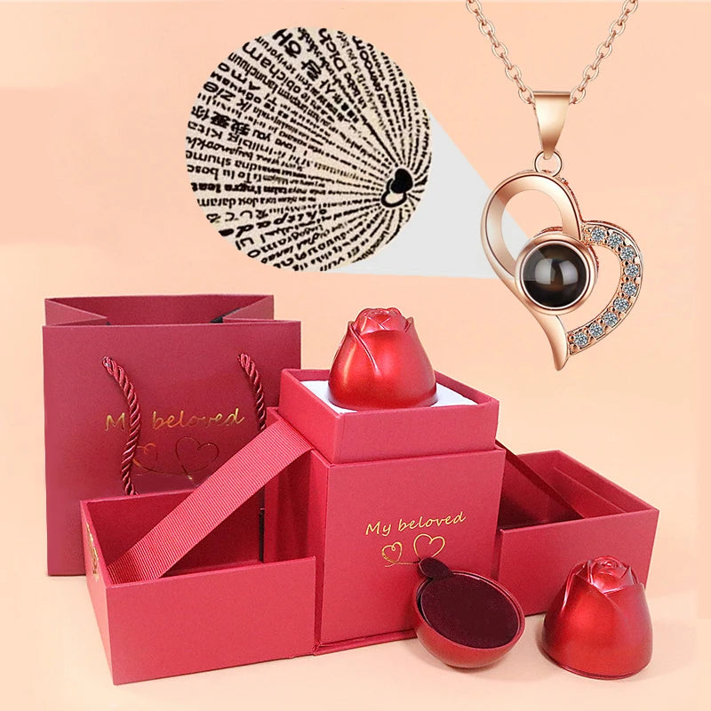 Coffret avec Collier Je T'aime 100 Langues