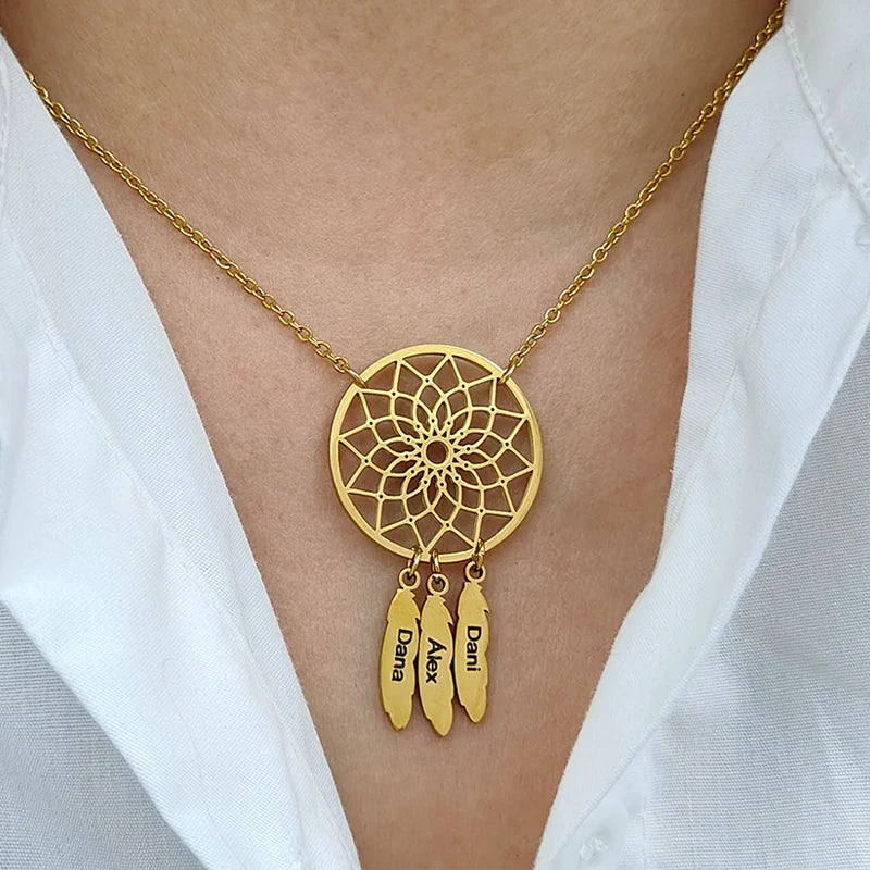 Collier Attrape-Rêves Prénoms Gravés Femme