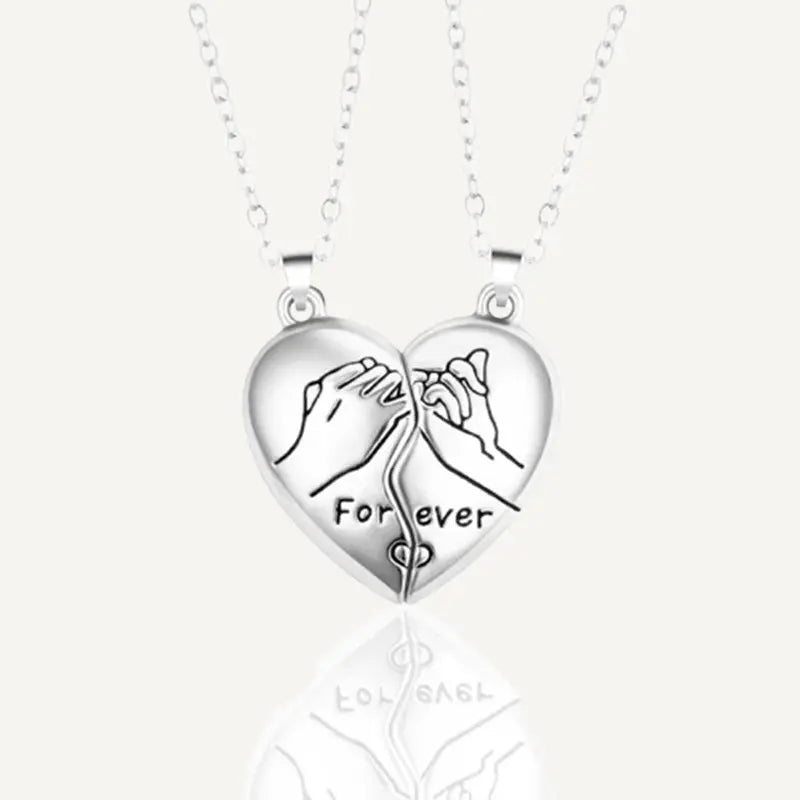 Collier Cœur Séparable Couple Argent