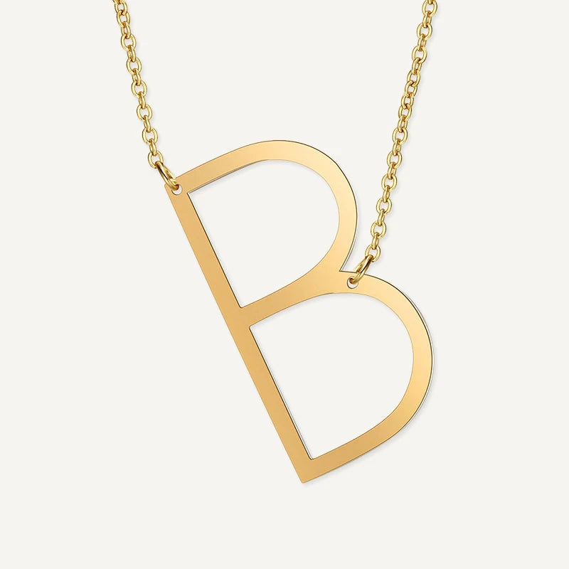 Collier Grande Initiale Or Lettre B