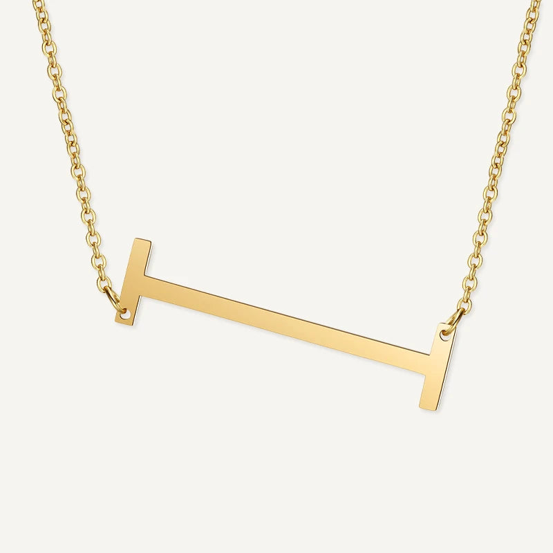 Collier Grande Initiale Or Lettre I