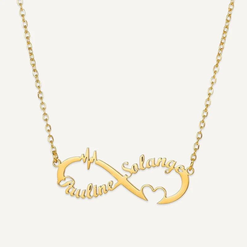 Collier Infini 2 Prénoms Or