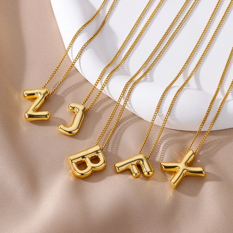 Collier Initiale Effet Ballon