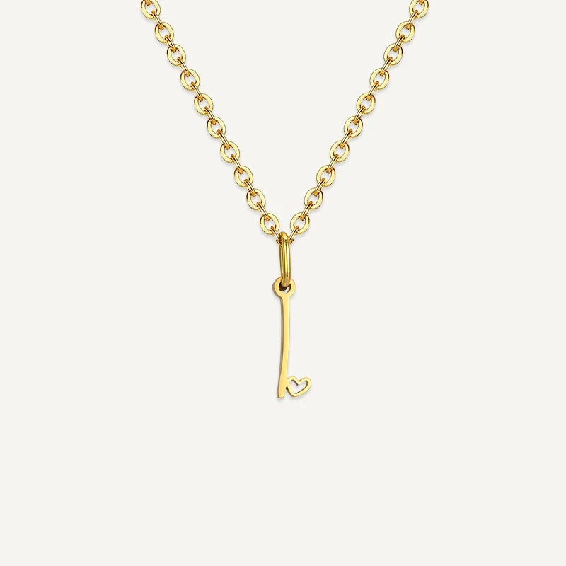 Collier Initiale Manuscrite avec Cœur I