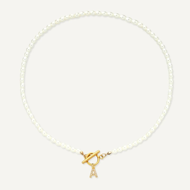 Collier Perles Initiale