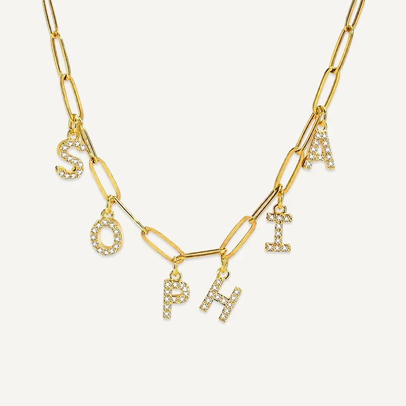 Collier Personnalisé Prénom Lettres Or
