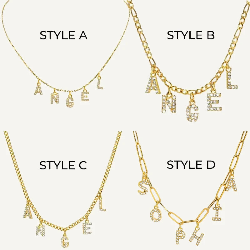 Collier Personnalisé Prénom Lettres Or