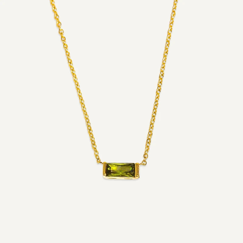 Collier Pierre de Naissance Rectangle Août
