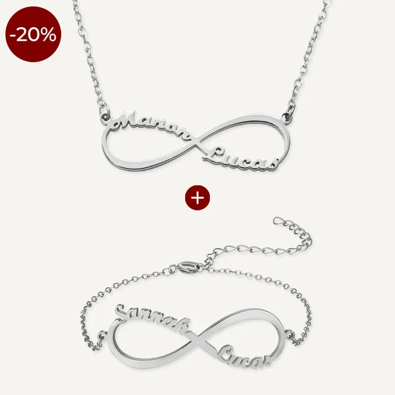 Collier et Bracelet Infini Prénoms Argent