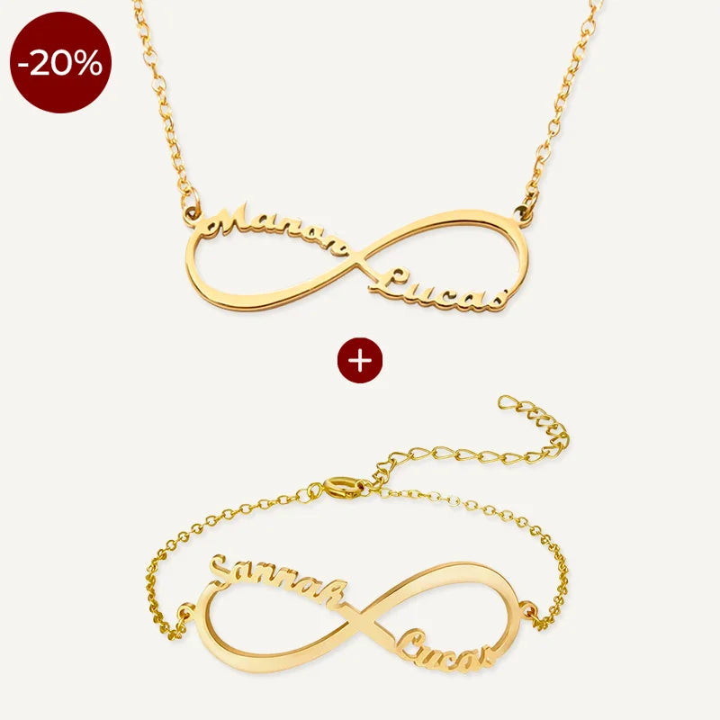 Collier et Bracelet Infini Prénoms Or
