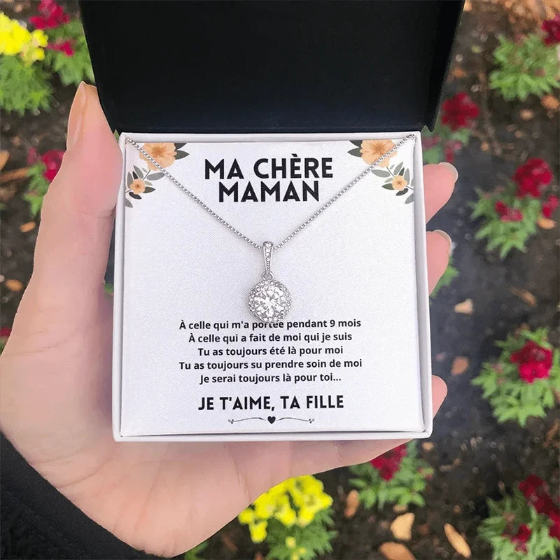 Ma Chère Maman, Je t'Aime, Ta Fille - Collier Diamant