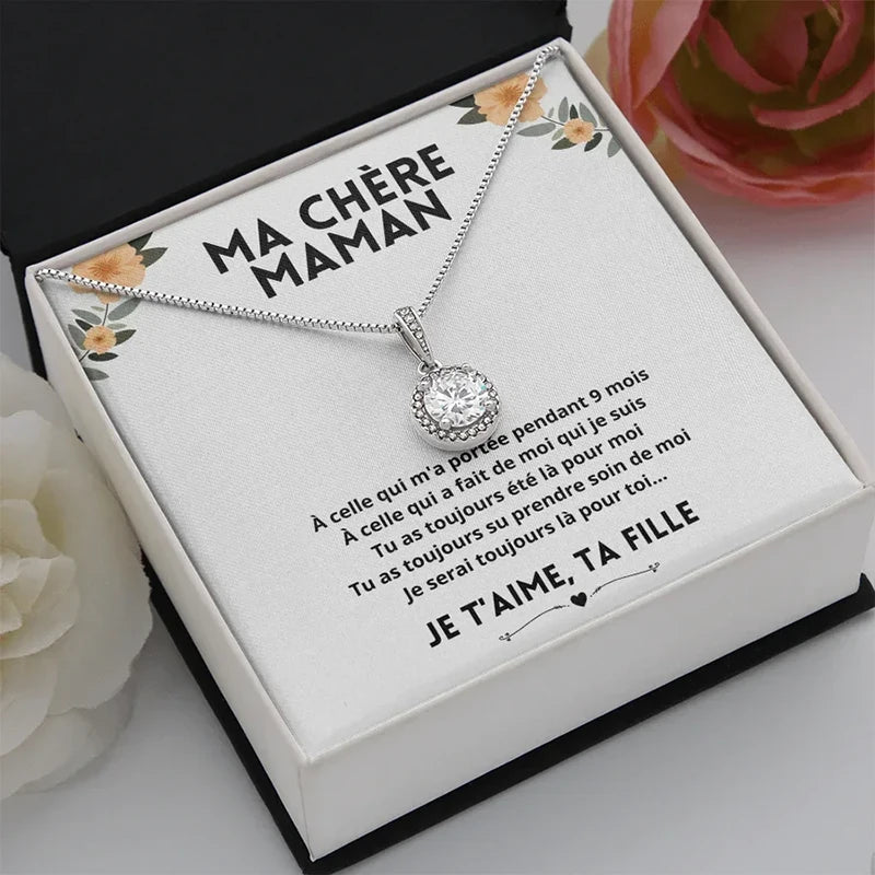 Ma Chère Maman, Je t'Aime, Ta Fille - Collier Diamant