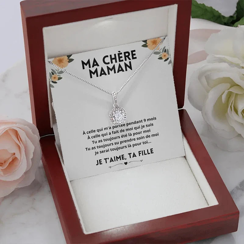 Ma Chère Maman, Je t'Aime, Ta Fille - Collier Diamant