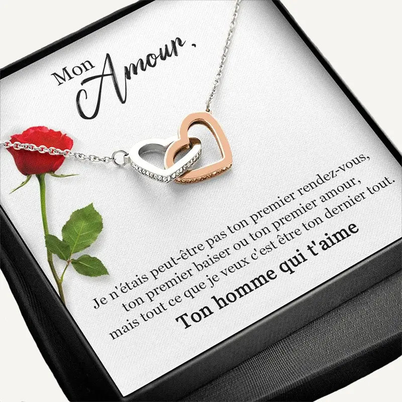 Mon Amour, Ton Homme qui t'Aime - Collier Cœurs