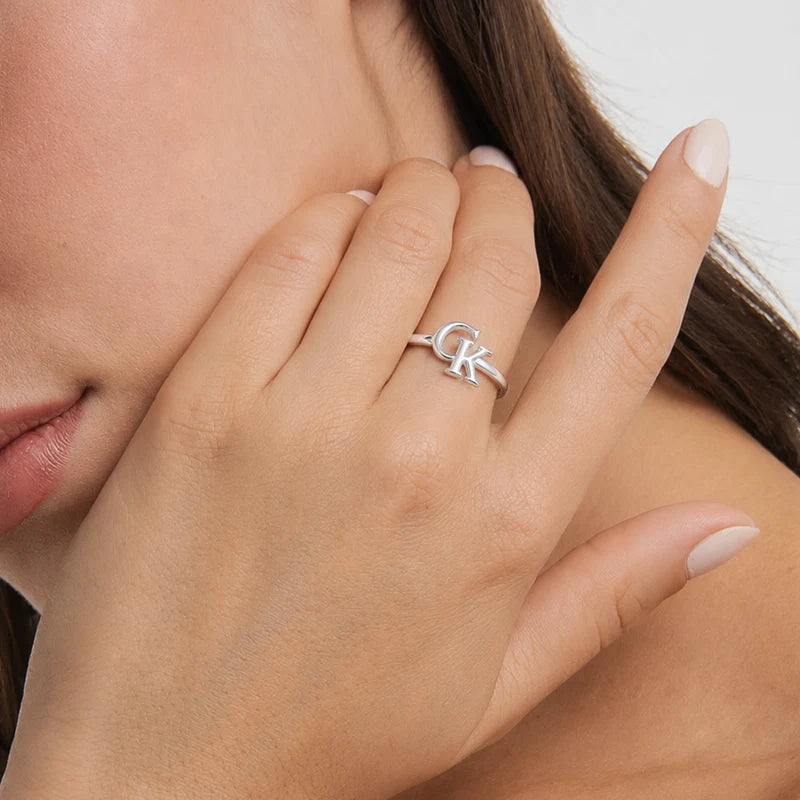 Bague 2 Initiales Argent Femme