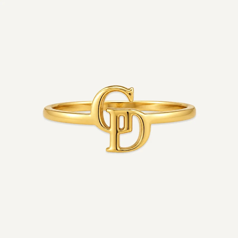Bague 2 Initiales Or