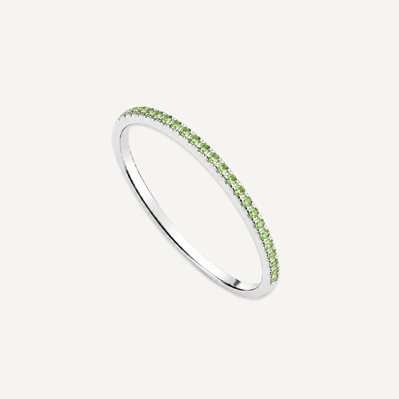Bague Anneau Pierre de Naissance Argent Aout