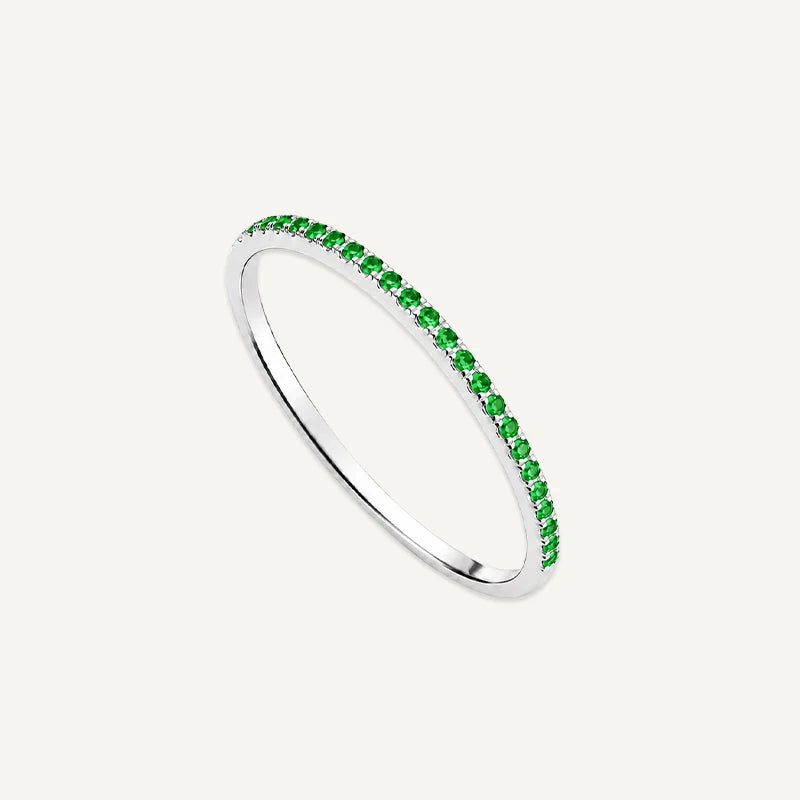 Bague Anneau Pierre de Naissance Argent Mai