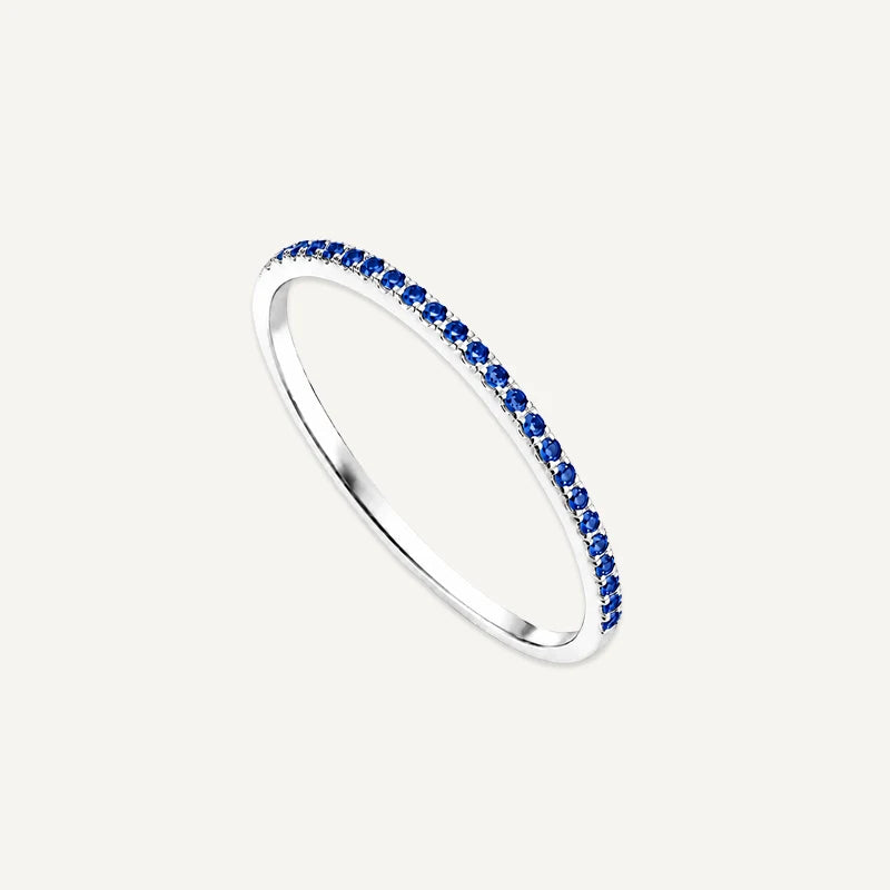 Bague Anneau Pierre de Naissance Argent Septembre