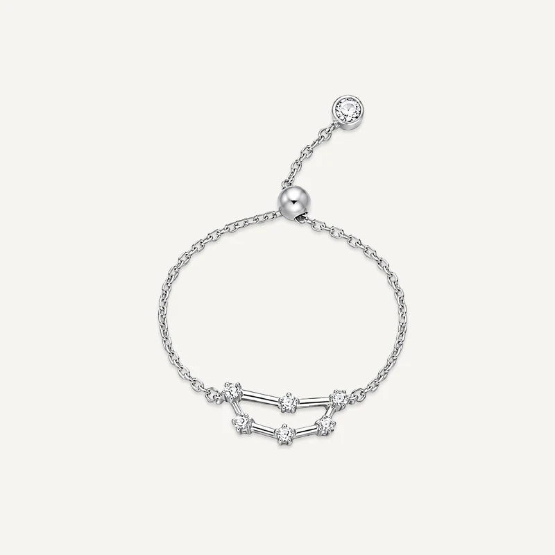 Bague chaîne Constellation du Zodiaque Argent Capricorne