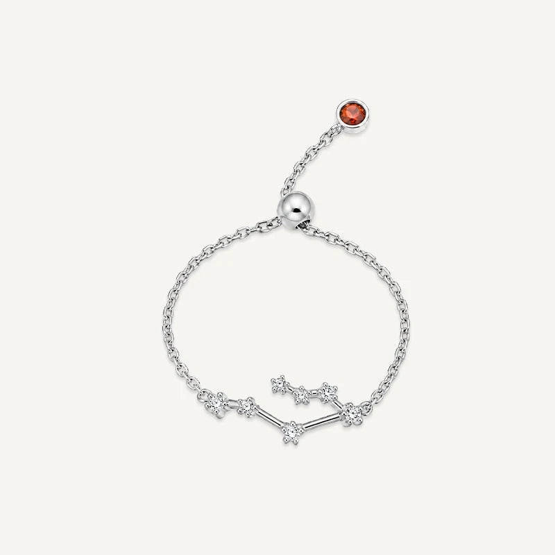 Bague chaîne Constellation du Zodiaque Argent Gémeaux