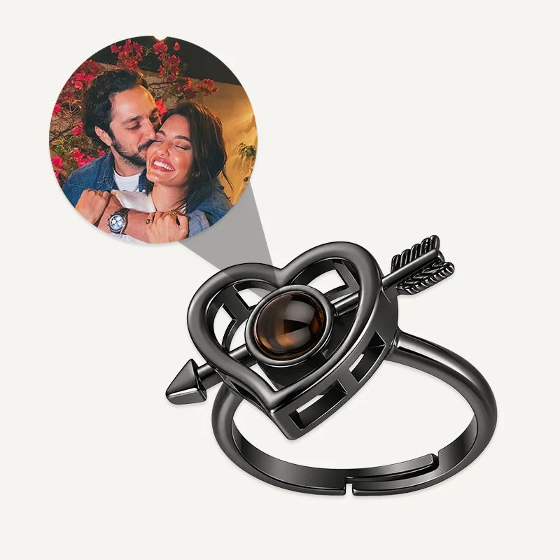 Bague Cœur Amour Projection Photo